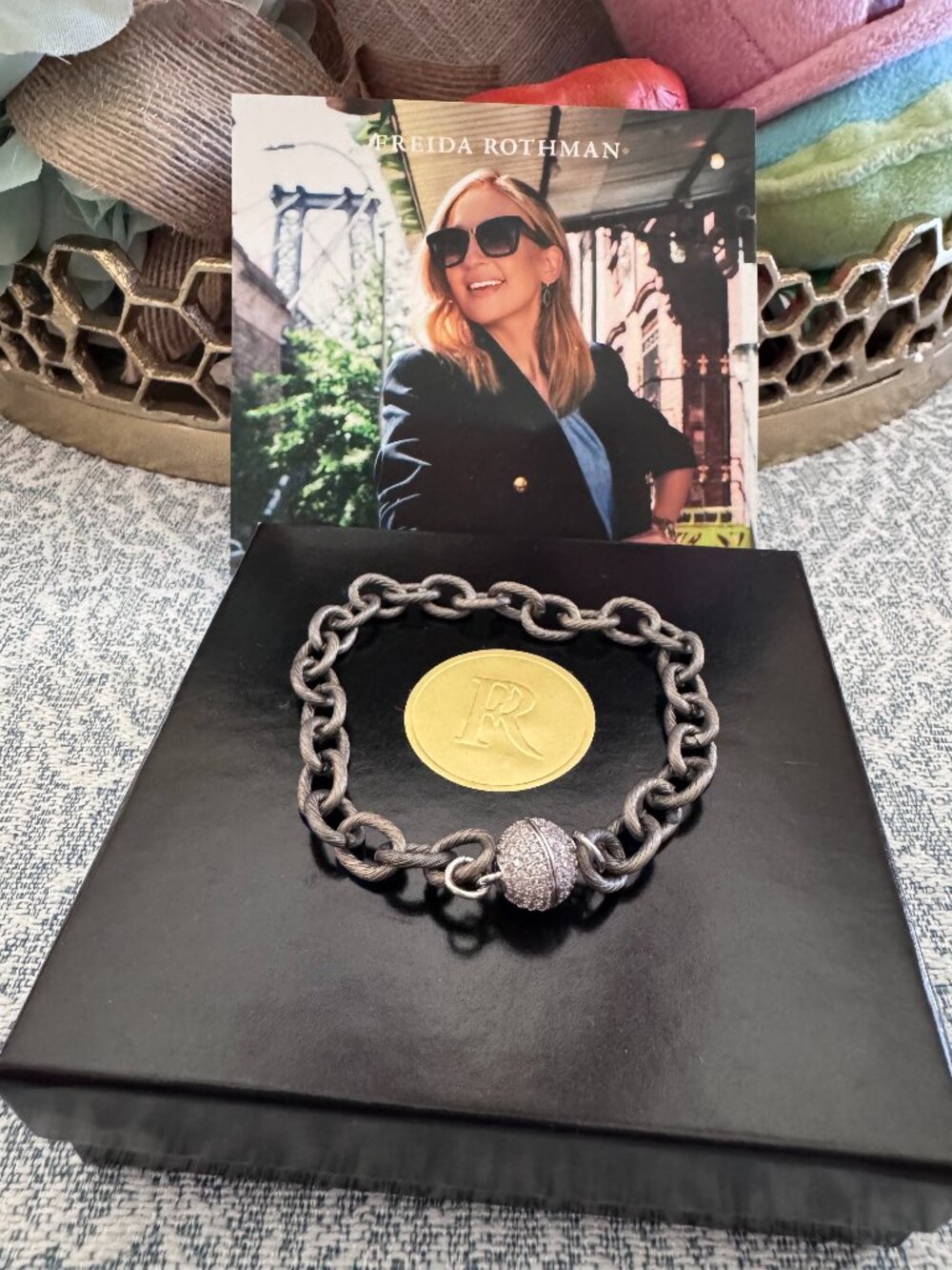 🎁 Giftable - Freida Rothman Vault Magnetic Clasp Rhodium Plated Bracelet NWT